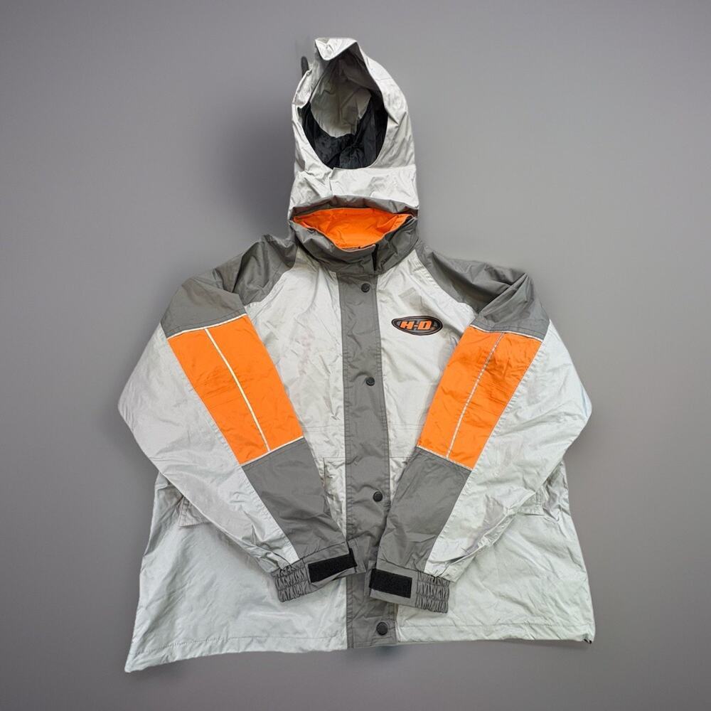 Harley Davidson Reflective Packable Motorcycle Rain/Wind Jacket Large